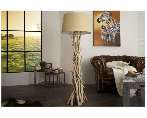 Stojací lampa divoká příroda z naplaveného dřeva 155cm 2