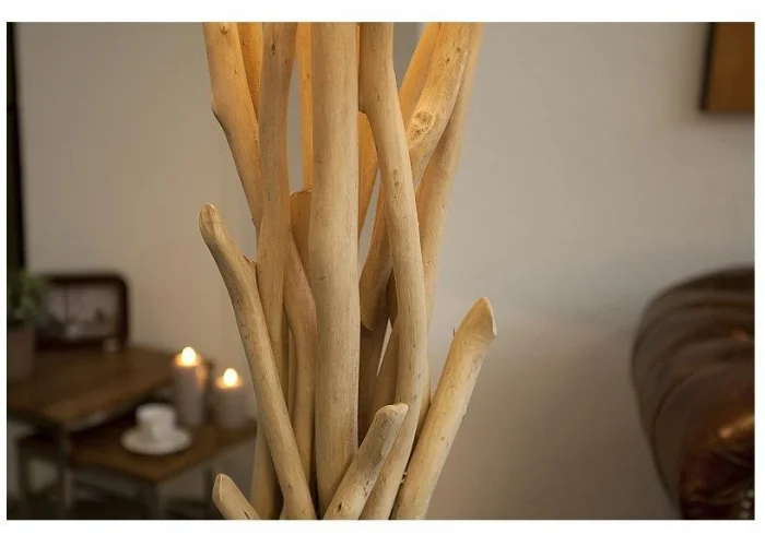 Stojací lampa divoká příroda z naplaveného dřeva 155cm