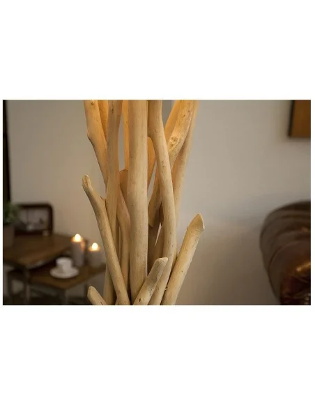 Stojací lampa divoká příroda z naplaveného dřeva 155cm