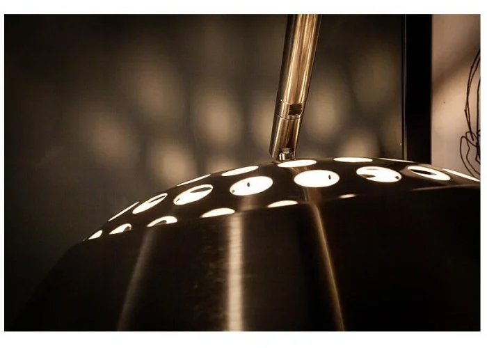 Stojací lampa Big Bow II kartáčovaný chrom 170-210cm