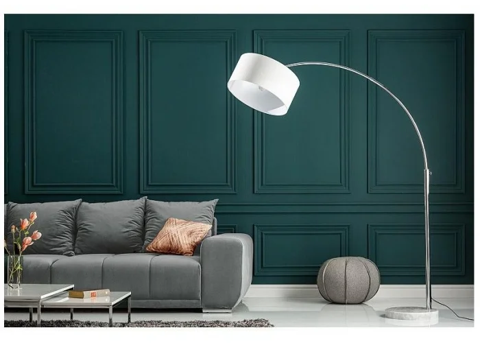 Stojací lampa Big Bow výsuvná bílém lenu