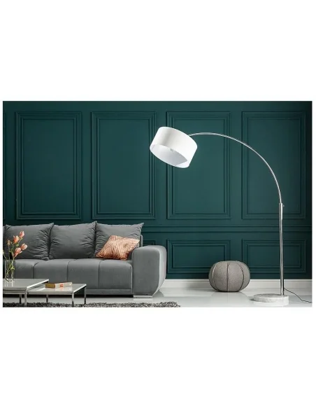 Stojací lampa Big Bow výsuvná bílém lenu