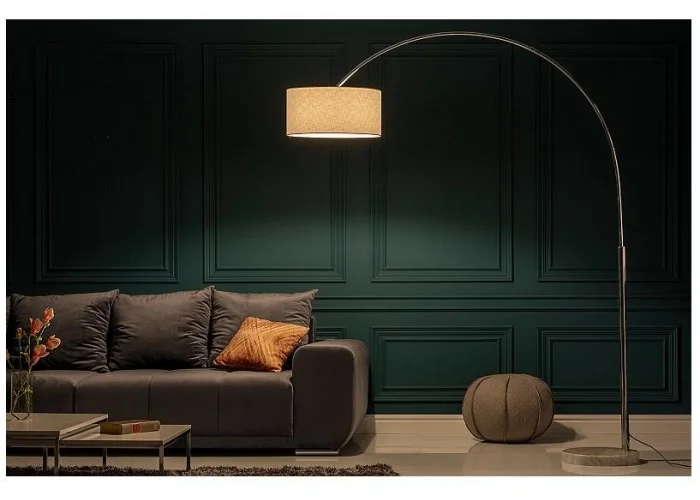 Stojací lampa Big Bow výsuvná bílém lenu