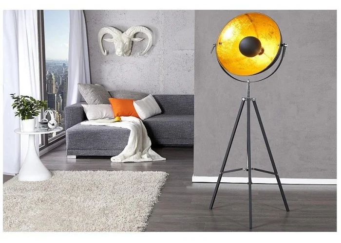 Stojací lampa Big Studio černé zlato 160cm