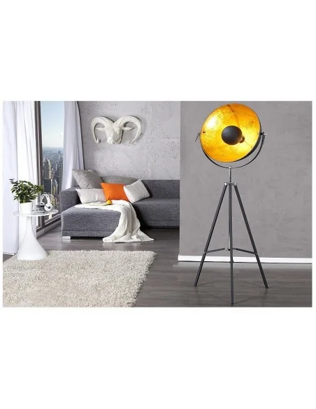 Stojací lampa Big Studio černé zlato 160cm