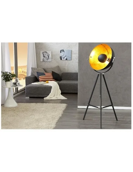 Stojací lampa Big Studio černé zlato 160cm