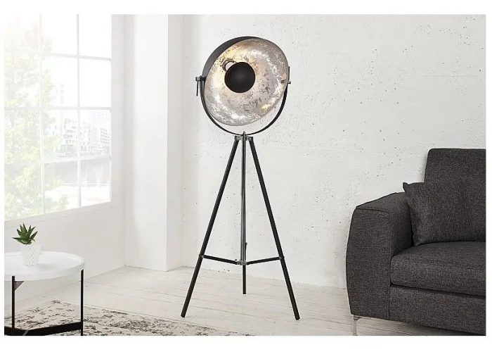 Stojací lampa Big Studio černá stříbrná 160cm