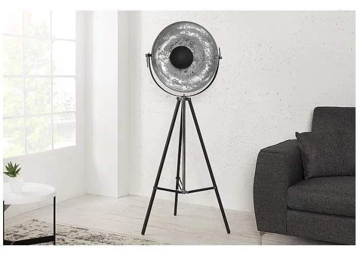 Stojací lampa Big Studio černá stříbrná 160cm