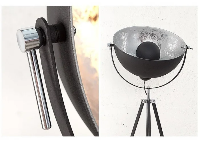 Stojací lampa Big Studio černá stříbrná 160cm