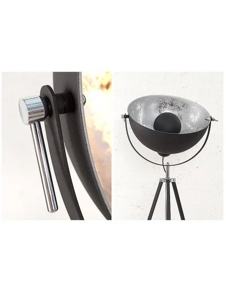 Stojací lampa Big Studio černá stříbrná 160cm