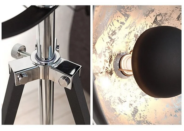 Stojací lampa Big Studio černá stříbrná 160cm