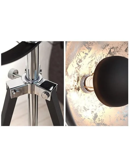 Stojací lampa Big Studio černá stříbrná 160cm