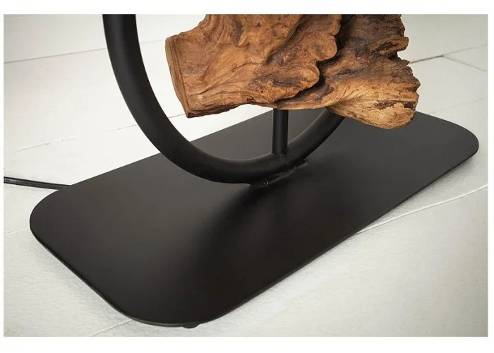 Stojací lampa Elements černá akácie 147cm