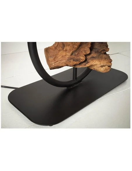 Stojací lampa Elements černá akácie 147cm