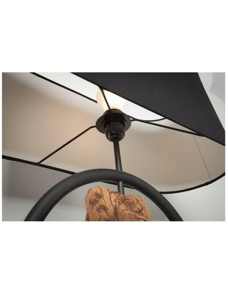 Stojací lampa Elements černá akácie 147cm