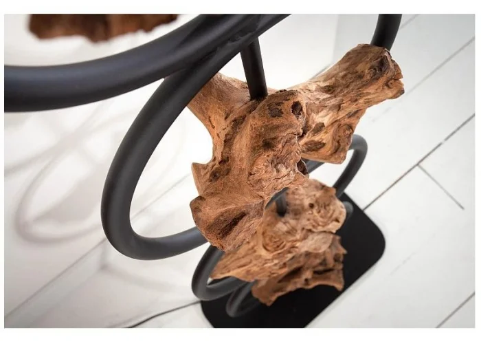 Stojací lampa Elements černá akácie 147cm