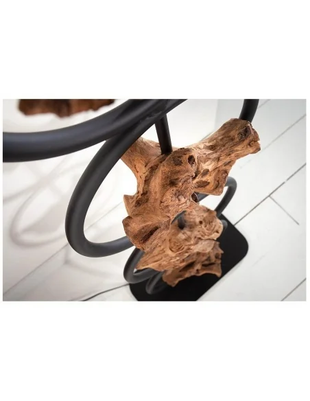 Stojací lampa Elements černá akácie 147cm