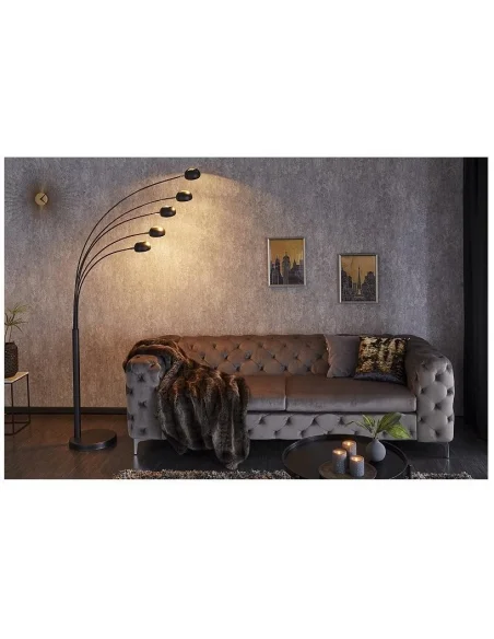 Stojací lampa Five Lights černé zlatě