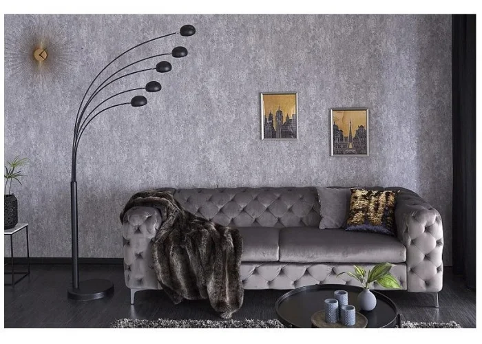 Stojací lampa Five Lights černé zlatě