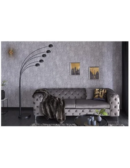 Stojací lampa Five Lights černé zlatě