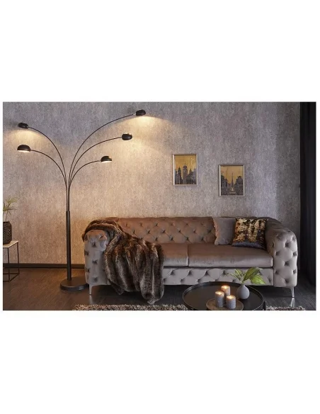 Stojací lampa Five Lights černé zlatě