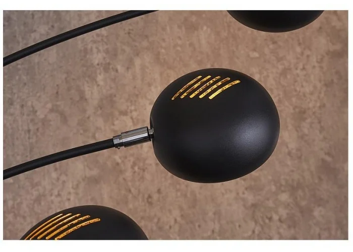 Stojací lampa Five Lights černé zlatě