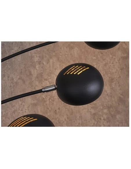 Stojací lampa Five Lights černé zlatě