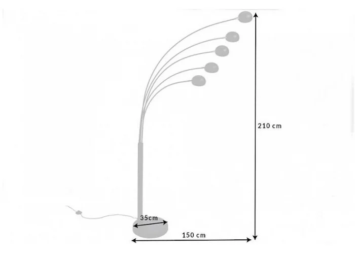 Stojací lampa Five Lights černé zlatě