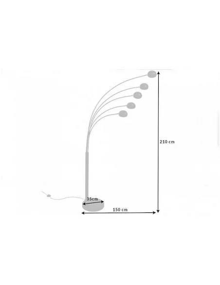 Stojací lampa Five Lights černé zlatě