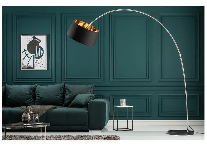 Stojací lampa Forma černé zlato