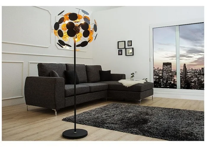 Stojací lampa Infinity Home černé zlato 170cm