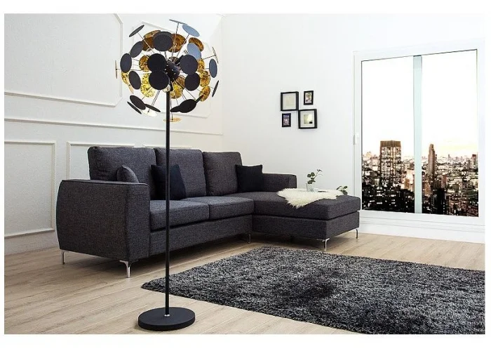 Stojací lampa Infinity Home černé zlato 170cm