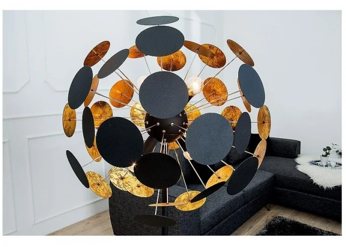 Stojací lampa Infinity Home černé zlato 170cm