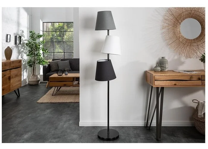 Stojací lampy černá šedá bílá 163cm