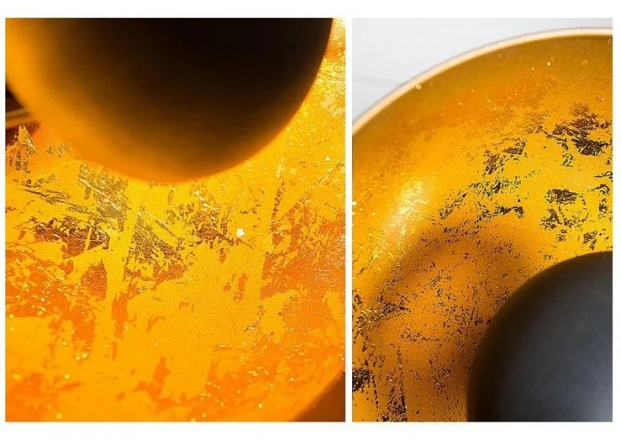 Stolní lampa studio černá zlatá 40cm