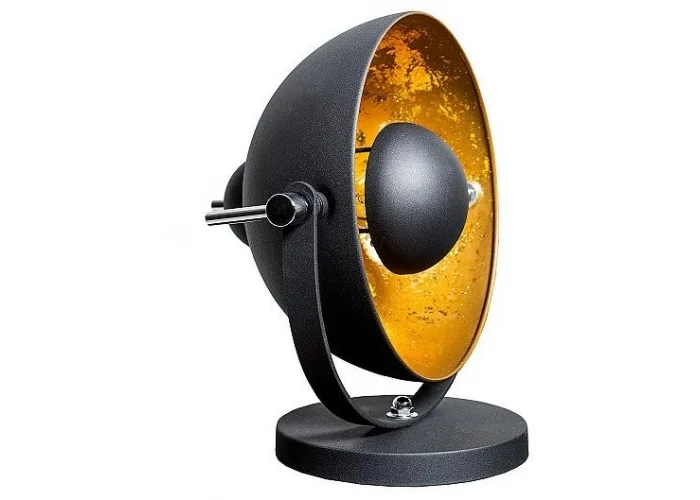 Stolní lampa studio černá zlatá 40cm