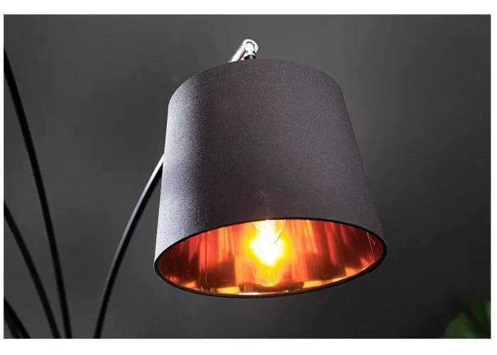 Stojací lampa modern černé zlato 202cm