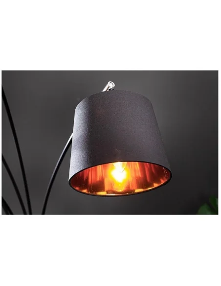 Stojací lampa modern černé zlato 202cm