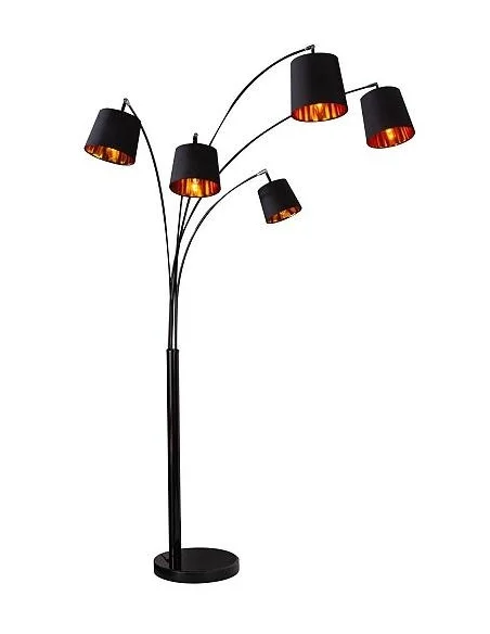 Stojací lampa modern černé zlato 202cm