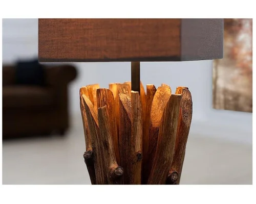 Stolní lampa z naplaveného dřeva Euphoria šedohnědá 2