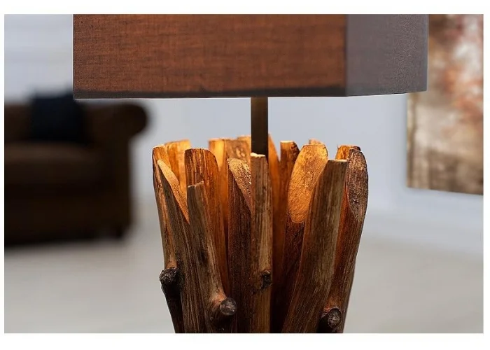 Stolní lampa z naplaveného dřeva Euphoria šedohnědá