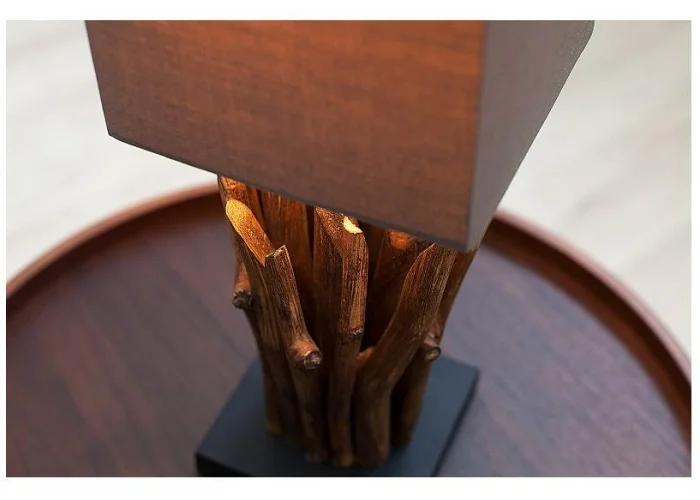 Stolní lampa z naplaveného dřeva Euphoria šedohnědá