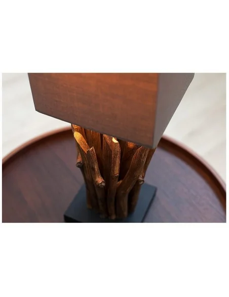 Stolní lampa z naplaveného dřeva Euphoria šedohnědá