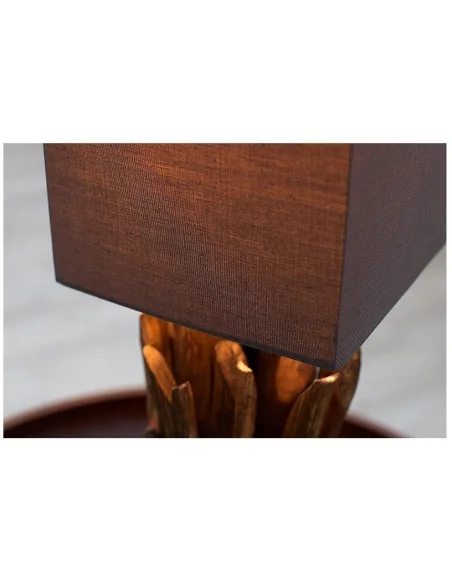 Stolní lampa z naplaveného dřeva Euphoria šedohnědá