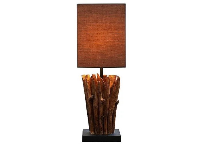 Stolní lampa z naplaveného dřeva Euphoria šedohnědá