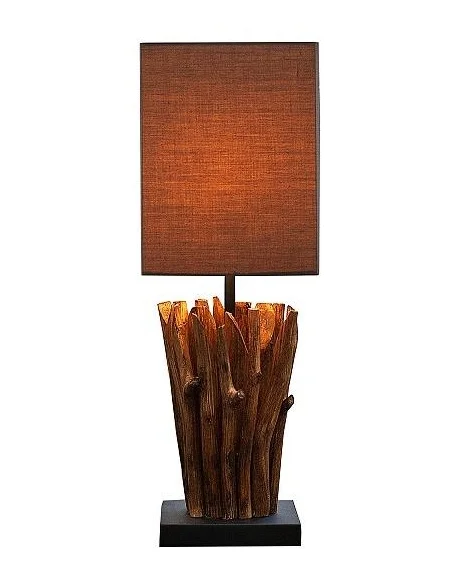 Stolní lampa z naplaveného dřeva Euphoria šedohnědá