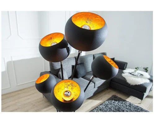 Stojací lampa Magma černá zlatá 170cm