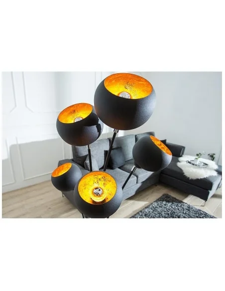 Stojací lampa Magma černá zlatá 170cm