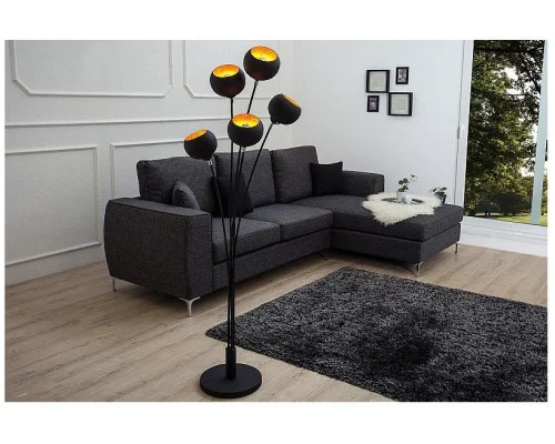 Stojací lampa Magma černá zlatá 170cm 2