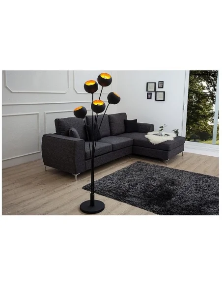 Stojací lampa Magma černá zlatá 170cm
